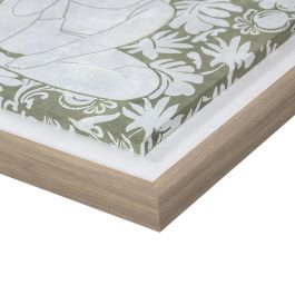 DKD Home Decor Cuadro Scandi Verde Blanco Lienzo MDF Mujer Flores 42 x 42 cm (2 Unidades)