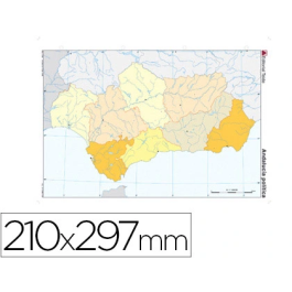 Teide Mapa mudo color Din A4 Andalucia politico 210 x 297 mm 100 g/m² Precio: 24.49999968. SKU: B1HPBZ3TGV