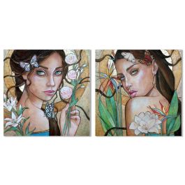 DKD Home Decor Cuadro Tropical Multicolor 3 x 80 x 80 cm (2 Unidades) Lienzo MDF Precio: 37.50000056. SKU: S3039094