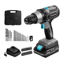 Cecotec 70008 Taladro Percutor a Batería 20V, Sin Escobillas, 1550 RPM, Capacidad 13mm, Incluye 20 Brocas, Color Negro/Azul/Gris Precio: 67.58999984. SKU: V1706800