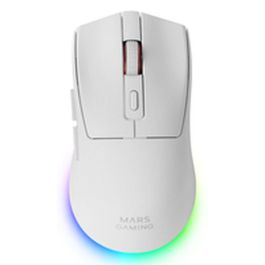 Mars Gaming MM-T3 Ratón Inalámbrico Tri-Mode RGB 14400 DPI Ultraligero 67g con Base Magnética Blanco