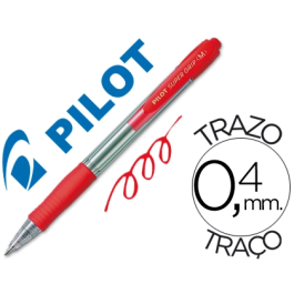Pilot Bolígrafo Retráctil Super Grip Rojo Tinta de Aceite Punta 1 mm Trazo 0.4 mm