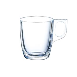 Arcoroc Set de 6 Tazas de Vidrio Templado Voluto Amarillo 9 cL Fabricado en Francia - Apto Lavavajillas y Microondas