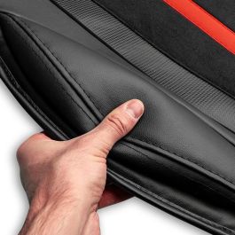 Momo MOMLSCU03BR Respaldo Negro-Rojo Universal para Coche con Espuma Acolchada para Mayor Comodidad y Fácil Limpieza