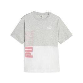 Camiseta de Manga Corta Mujer Puma Power Colorblock Gris