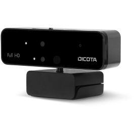 Dicota Webcam PRO Reconocimiento Facial Windows Hello Full HD 1080p Micrófono Omnidireccional Plug & Play con Cubierta de Privacidad