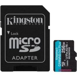 Kingston Tarjeta Memoria Canvas Go! Plus 256GB microSD XC Clase 10 U3 V30 200MBs SDCG4/256GB Precio: 39.58999968. SKU: B14C3VN8QQ