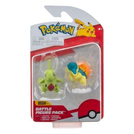Jazwares Pack 2 Figuras de Batalla Pokemon - Cyndaquil y Larvitar, PVC 5cm