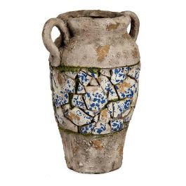 Ibergarden Jarrón Poliresina Rústico 35.5 cm - Gris, Blanco, Azul (2 Unidades) Precio: 60.5899998. SKU: S3610562