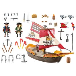 Playmobil Barco Pirata con Cañones Giratorios y Velas Móviles, Juguete de Aventuras para Niños y Niñas a Partir de 4 Años