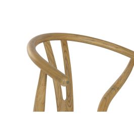 DKD Home Decor Silla de Comedor Cottage Rústica Natural de Olmo y Ratán 46 x 80 x 55 cm - Altura Asiento 45 cm