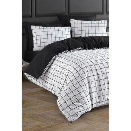 Juego de cama 220x240 cm + 2 fundas de almohada 60x60 cm - 65% Algodón, 35% Poliéster - Blanco ASI8684283344598