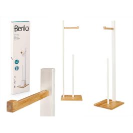 Portarrollos de Bambú Blanco Berilo 19x71x19 cm - Madera MDF y Metal (8 Unidades) Precio: 56.50000015. SKU: B16DS4VK6X