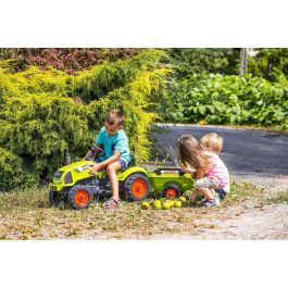 Falk Claas Arion Tractor de Pedales y Cargador Retroexcavadora con Remolque Basculante y Capó de Apertura para Niños 2-5 Años