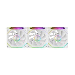 Mars Gaming MF-LINKFINITYKIT2R Pack 3 Ventiladores 12cm ARGB Blancos con Aspas Invertidas y Conexión Magnética LINKFINITY