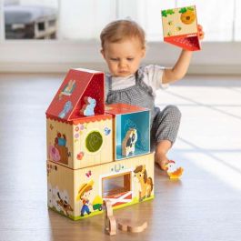 Goula Juego de Construcción de Madera "Mi Primera Granja" con 10 Piezas para Apilar y Construir, Cartón y Madera, para Niños +1 Año