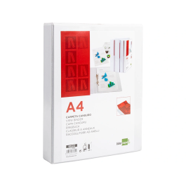Liderpapel Carpeta Canguro 2 Anillas Mixtas 25mm A4 Plástico Blanco