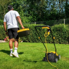 Powerplus Cortacésped Eléctrico POWEG62205, 1300 W, 320 mm Ø, Con Recogida y Expulsión Trasera