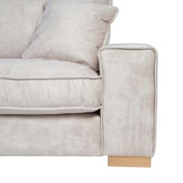 Sofá 4 Plazas Beige Tejido Salón 266 X 93 X 97 cm