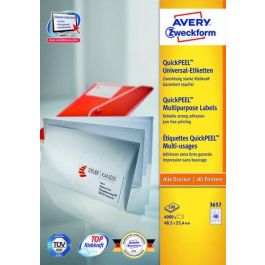 Etiquetas Adh.Impr.Avery A4 Blanca C.Rectos Caja 100H 48,5X25,4 Mm 4.000 Uds.(3657) Etiquetas Adh.Impr.Avery A4 Blanca C.Rectos Caja 100H 48,5X25,4 Mm 4.000 Uds.(3657) Precio: 45.50000026. SKU: B1BRKEQ9LH