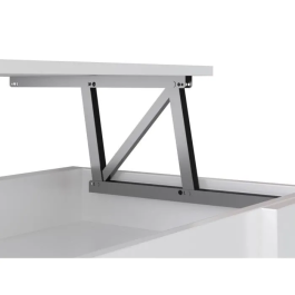 HAPPY Mesa de centro elevable estilo moderno blanco mate L 100 x W 50 cm