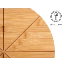 Plato Pizza Bambú 35 cm con Cortador - Kinvara (6 Unidades) Plato Pizza Bambú 35 cm con Cortador - Kinvara (6 Unidades)