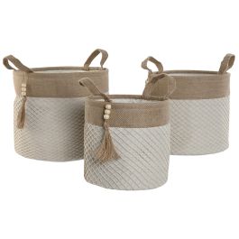 Cesta DKD Home Decor Natural Crema 30 x 34 x 30 cm Set de 3 (2 Unidades) Cesta DKD Home Decor Natural Crema 30 x 34 x 30 cm Set de 3 (2 Unidades)