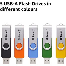 Intenso USB Stick 3.2 Multipack x5 256GB Office Line Memoria USB Giratoria Multicolor