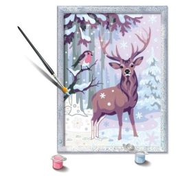 Ravensburger RAV00025831 Kit de Pintura por Números CreArt Kids "Ciervo romántico" 18 x 24 cm