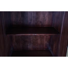 DKD Home Decor Aparador Glam Marron Oscuro y Dorado de Madera de Mango y Acacia con 2 Puertas y 2 Estanterías 156.5x84x43 cm