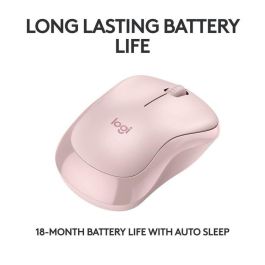 Logitech Ratón M240 Óptico Bluetooth Silencioso Rosa