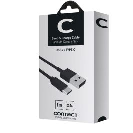 Cable USB A a USB C Contact (1 m) Negro