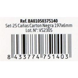 Set de 25 pajitas de cartón negro 19.7x6 mm Algon (24 Cajas) Set de 25 pajitas de cartón negro 19.7x6 mm Algon (24 Cajas)