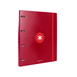 Antartik Carpeta con recambio A4 cuadro 5mm forrada 4 anillas 25mm redondas color frambuesa