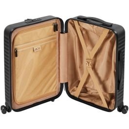 Rivacase 8181 Clark ECO Maleta de Cabina Rígida Negra 28L con 4 Ruedas y Cerradura TSA de 3 Dígitos, Aluminio/PC Reciclado