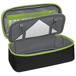 WEDO 24243011 Estuche suave Schlamperbox Negro/Verde Poliéster con Cremallera 230mm