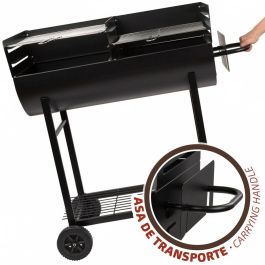 Barbacoa de Carbón con Ruedas Aktive Plástico Metal esmaltado 97 x 96 x 42 cm Negro