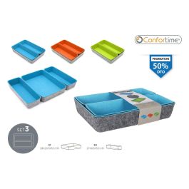 Confortime Set de 3 Organizadores de Fieltro 28 x 20.5 x 5.3 cm (6 Unidades)