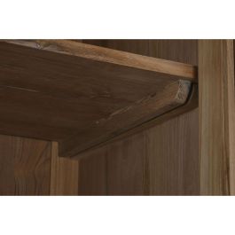 DKD Home Decor Vitrina Balines de Teca y Cristal Natural, 80x45x190 cm (Ancho x Fondo x Alto), 2 Puertas, 2 Cajones, 3 Estanterías, Desmontable