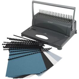 GENIE CB-850 Encuadernadora de Espiral Manual, Perforadora de 12 hojas, 350 hojas de Capacidad, Incluye Binders, Negro