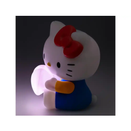Wondee Lámpara Sobremesa Hello Kitty con Corazón Rosa 16 cm, Decoración Sanrio, Iluminación con Pilas AAA