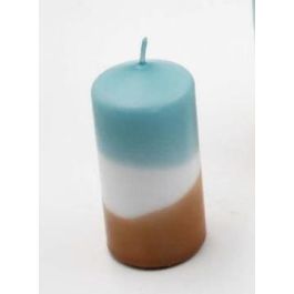 DKD Home Decor Vela Mediterraneo de Cera, Azul y Marrón, 7x7x14 cm, Set de 6 Unidades Precio: 32.49999984. SKU: B15RNATYD8