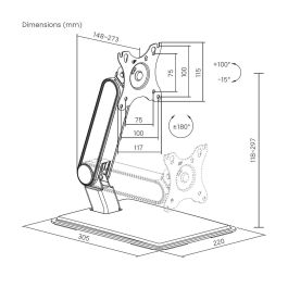 AISENS DT32TSR-373 Soporte de Mesa Inclinable y Articulado para Monitor/TV 17-32 pulgadas, VESA 100x100mm, hasta 8kg, Negro AISENS DT32TSR-373 Soporte de Mesa Inclinable y Articulado para Monitor/TV 17-32 pulgadas, VESA 100x100mm, hasta 8kg, Negro