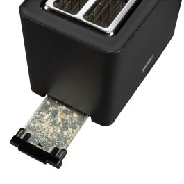 Bourgini Tostadora Sandwich 2 Rebanadas y Tostadora, 850W, Ranura Extra Ancha 3.6 cm, Función Descongelación, Accesorios Incluidos, Negro Mate