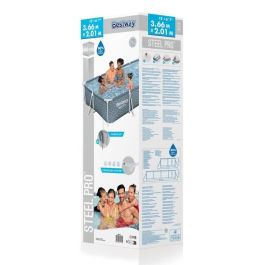 Bestway BES6941607347430 Piscina Elevada Tubular Steel Pro Rectangular con Estructura de Acero 366x201x66 cm Bestway BES6941607347430 Piscina Elevada Tubular Steel Pro Rectangular con Estructura de Acero 366x201x66 cm