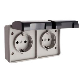 Base fija estanca doble t/tl 16 a 250 v ip44 (retractilada