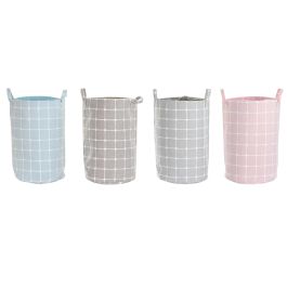 DKD Home Decor Cesta Básicos de Poliéster y EVA, Alto 55 cm, Ancho 35 cm, Largo 35 cm, Pack de 4 Unidades, Colores Surtidos