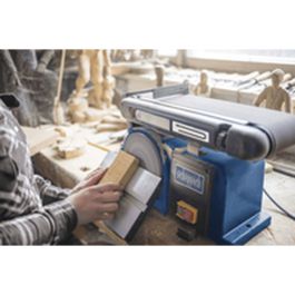 Scheppach BTS800 Lijadora de banda y disco Ø 150 mm 370 W Motor Inducción Silencioso con Mesa Inclinable 45° Scheppach BTS800 Lijadora de banda y disco Ø 150 mm 370 W Motor Inducción Silencioso con Mesa Inclinable 45°