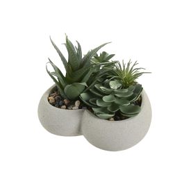 DKD Home Decor Planta Gris Verde Cemento PE 15 x 14 x 15 cm (12 Unidades)
