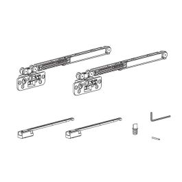 TERNO Kit Herrajes Living Top para Puerta Corredera Interna Madera 15kg Amortiguado Muebles, Regulable, Espesor 16mm